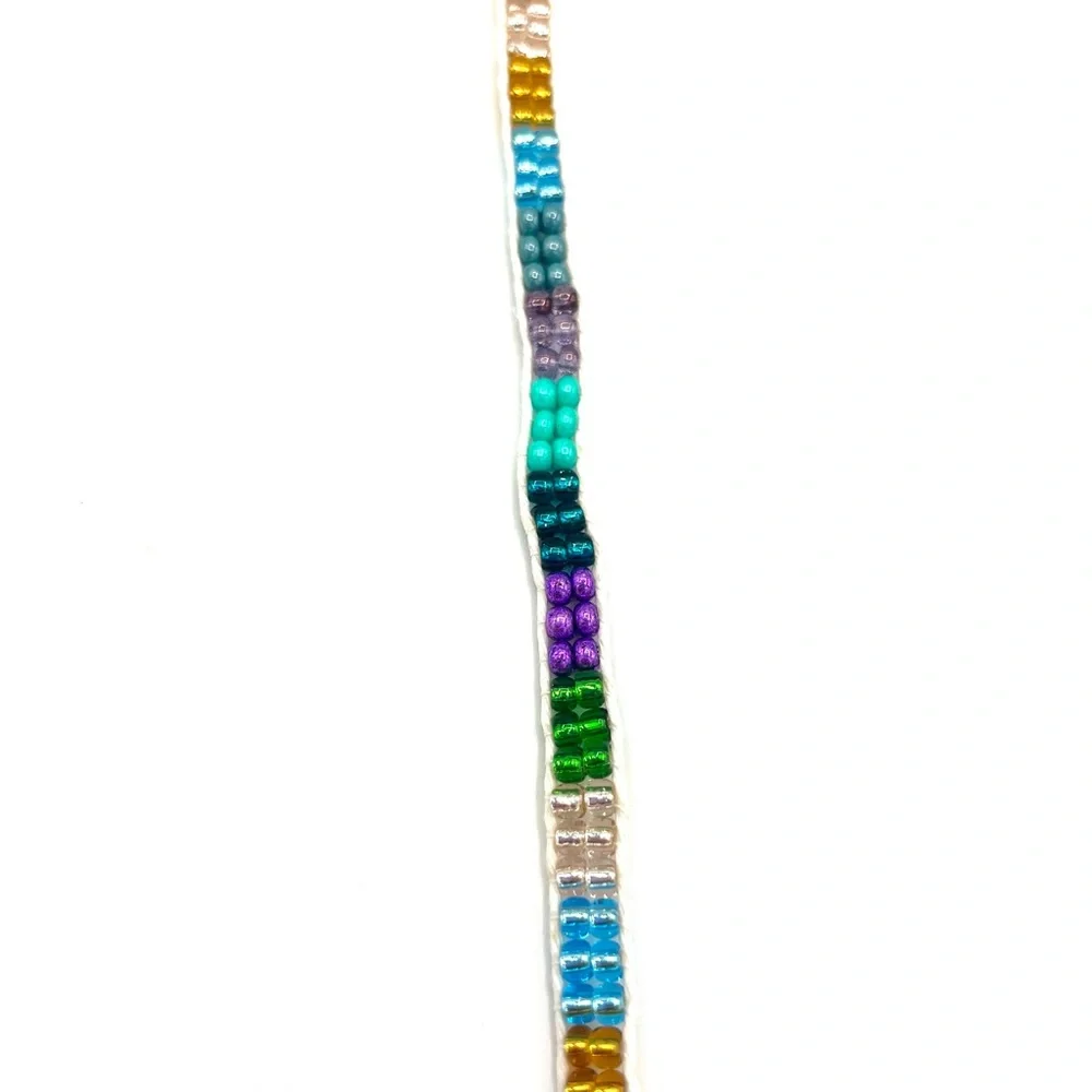 HAND CRAFTED Rainbow Ankle or Wrist Wrap Bracelet with Bumble Bee Charm - Picture 6 of 8